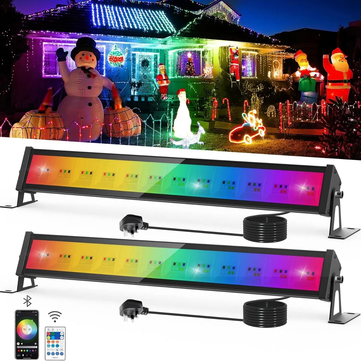 Smart Garden Lights Uk - Lampu sorot LED RGB 50W, lampu