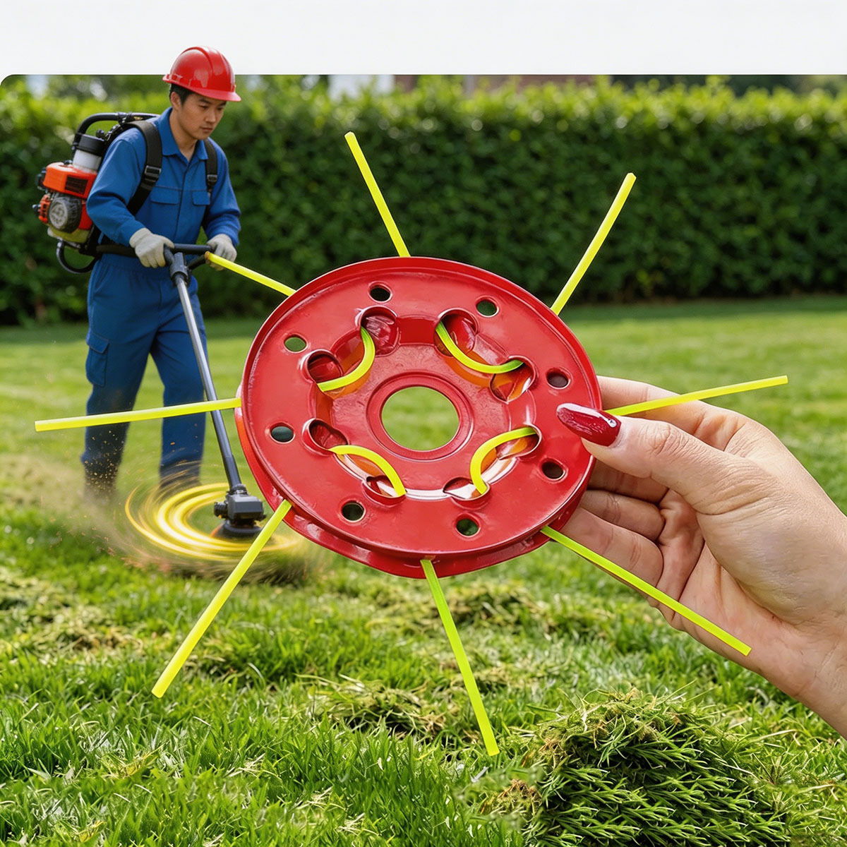 Smart Garden Edging - Kepala Pemotong Rumput Besi 8 Lubang