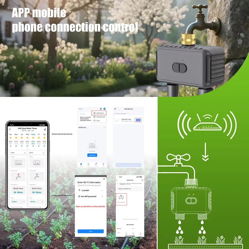 WAP01 WiFi APP Control Dual Ho - Wifi Irrigation Timer ulasan dan harga