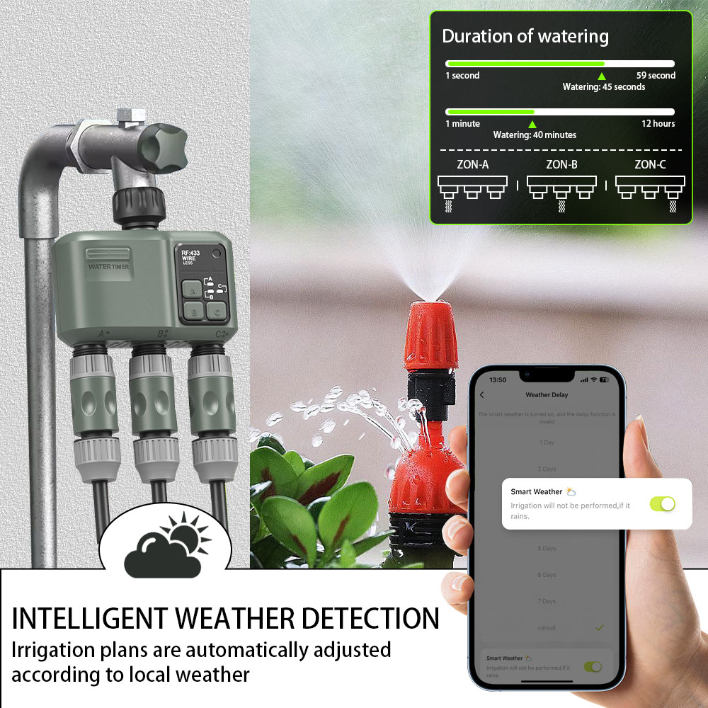 Tuya Wifi+RF433 Timer Air 3-ou - Wifi Irrigation Timer ulasan dan harga